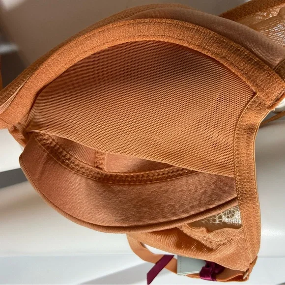 New NWT The Little Bra Company Bralette Ava Apricot Honey Lace 38A Petite - Picture 9 of 15